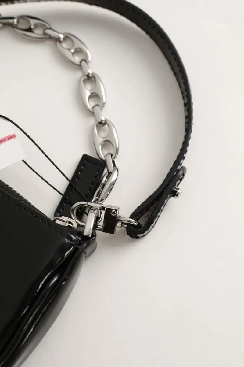 Mini sac By Far Noir en Cuir verni