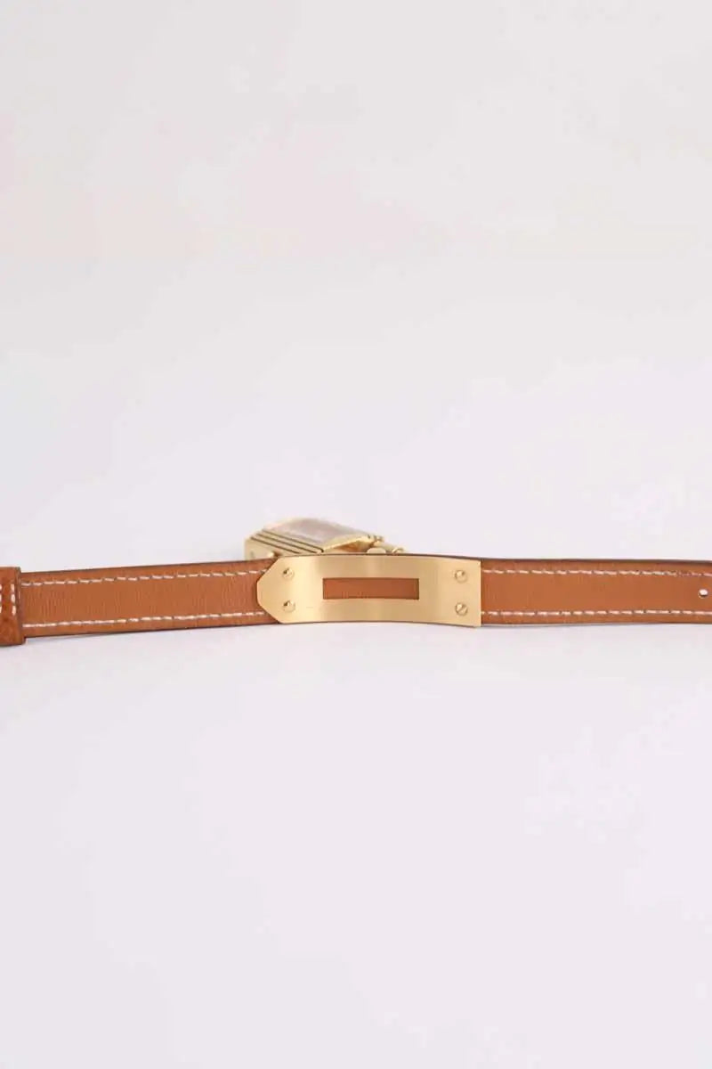 Montre Hermès Kelly Camel en Plaqué or