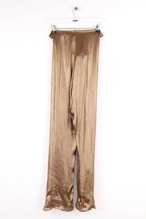 Pantalon droit Mes Demoiselles Bauma Doré en Viscose