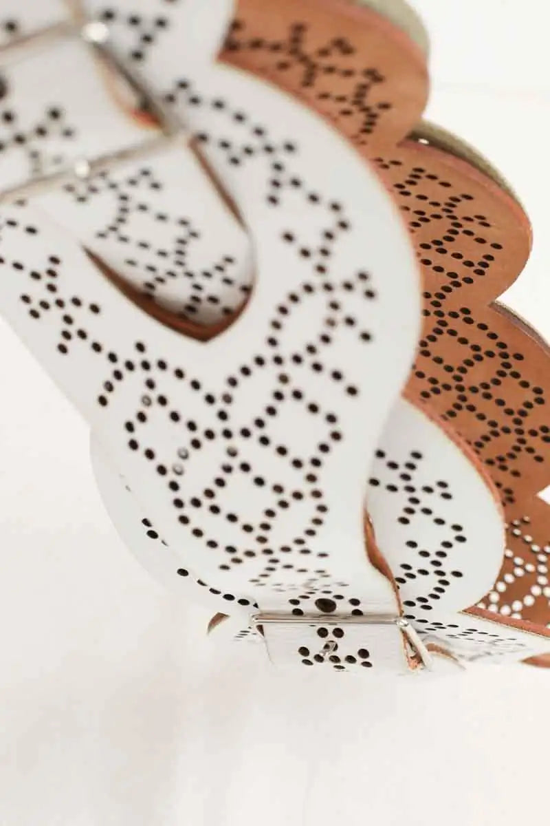Ceinture en cuir Alaïa  Blanc