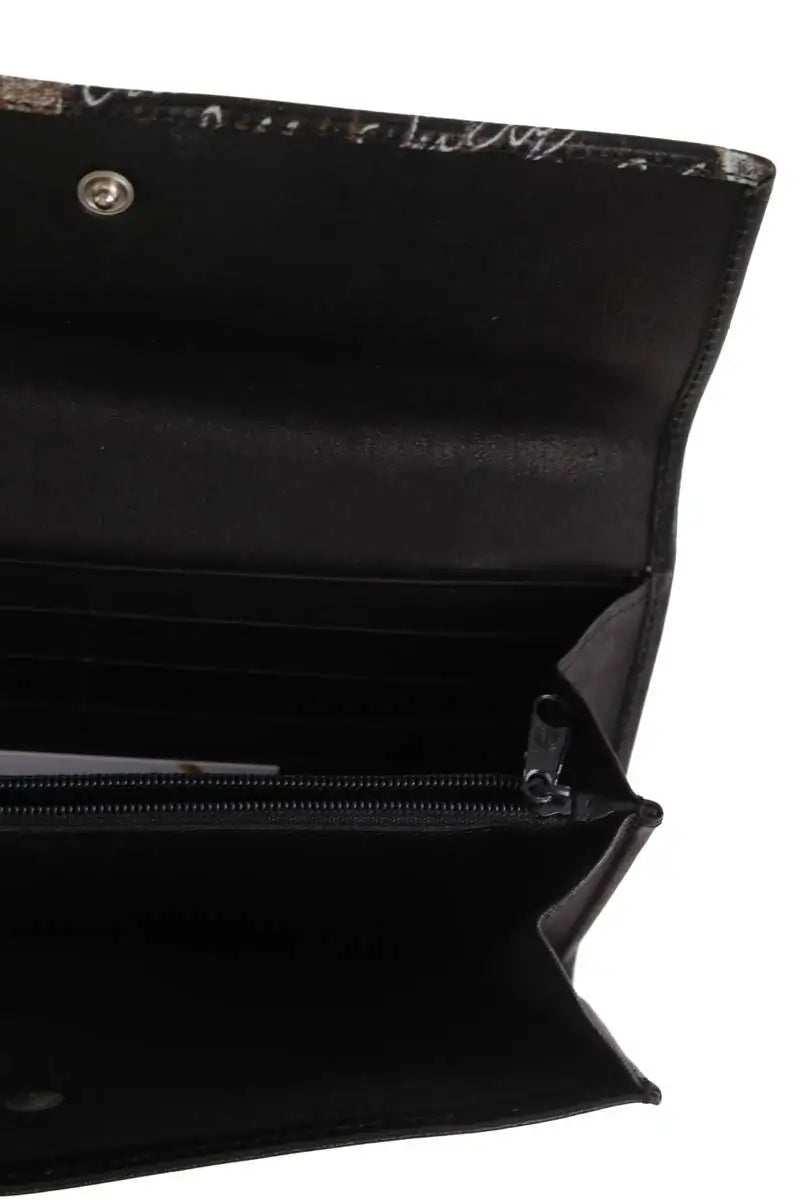 Portefeuille Galliano Noir en Cuir