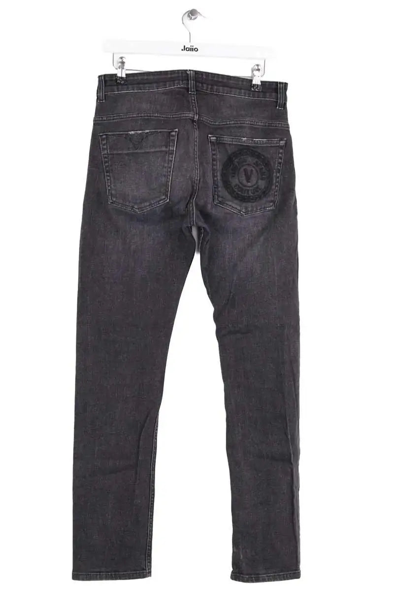 Jean droit Versace Anthracite en Coton