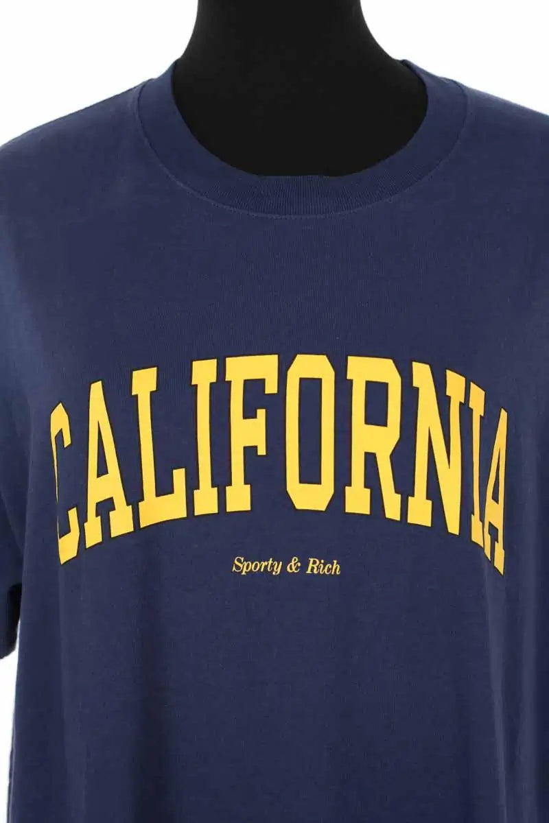 T-shirt Sporty & Rich Bleu en Coton