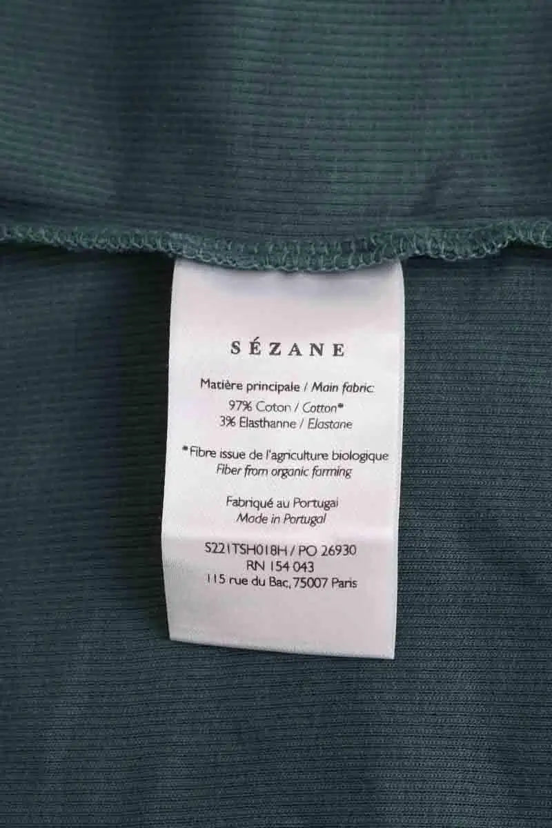 Top sans manche Sézane Vert en Coton