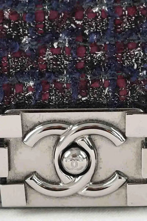 Sac à bandoulière Chanel Boy Gris en Tweed