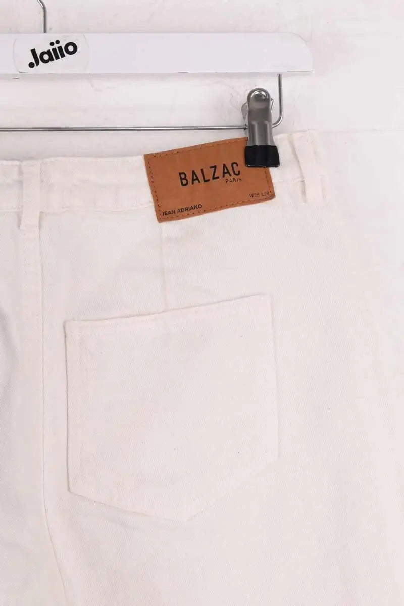 Jean large Balzac Ecru en Coton