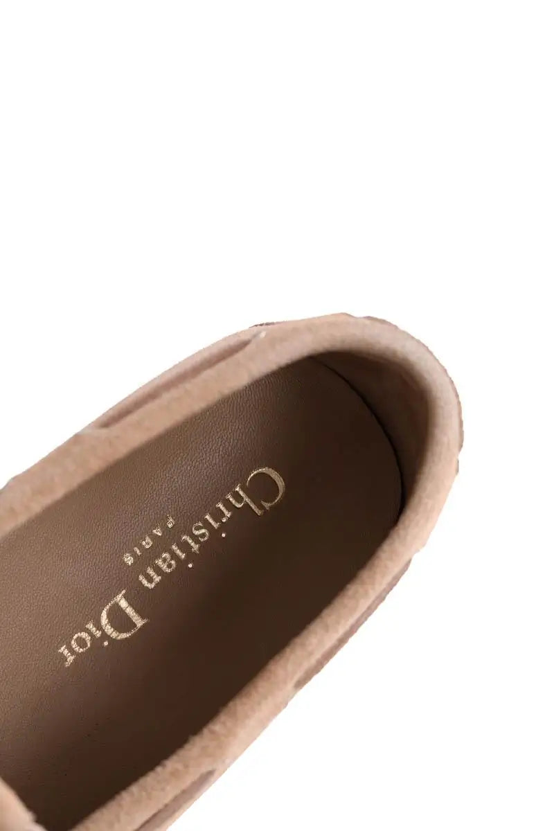 Mocassins Dior Miss Dior Stree Beige en Daim