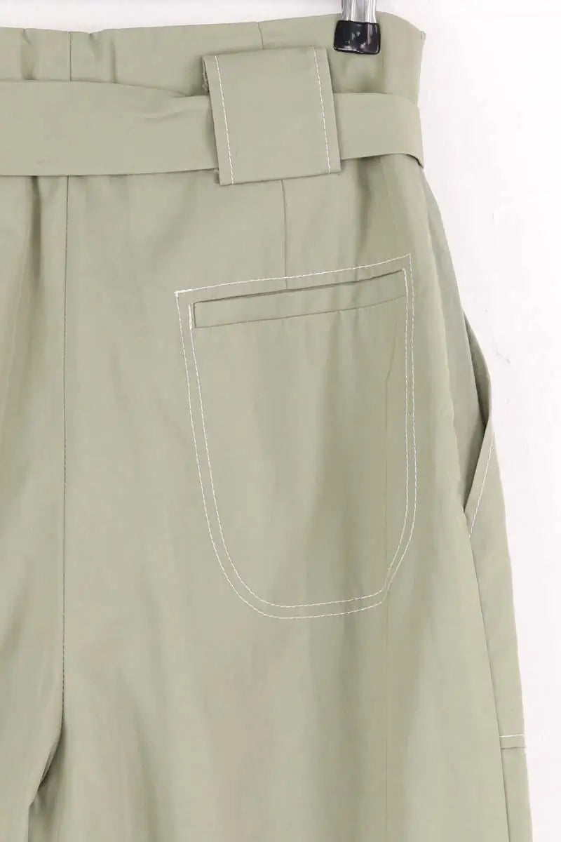 Pantalon Carot Sandro Vert en Coton