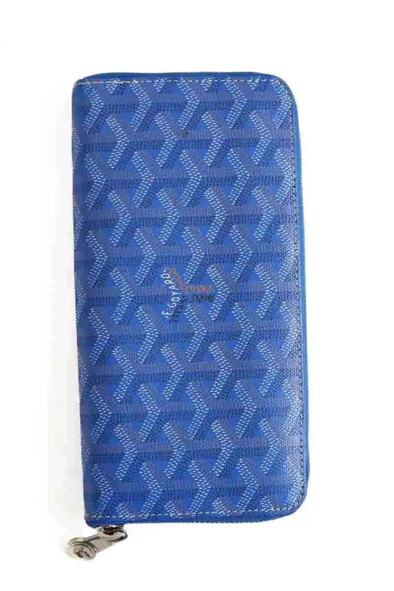 Portefeuille Goyard Bleu en Cuir