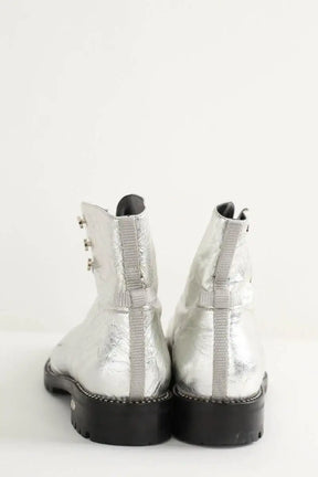 Boots à lacets Dior Argent en Cuir