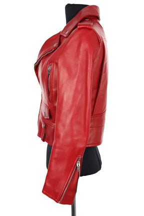Veste Saint Laurent Rouge en Cuir