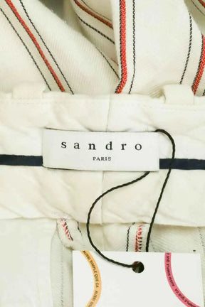 Pantalon droit Sandro Blanc en Coton