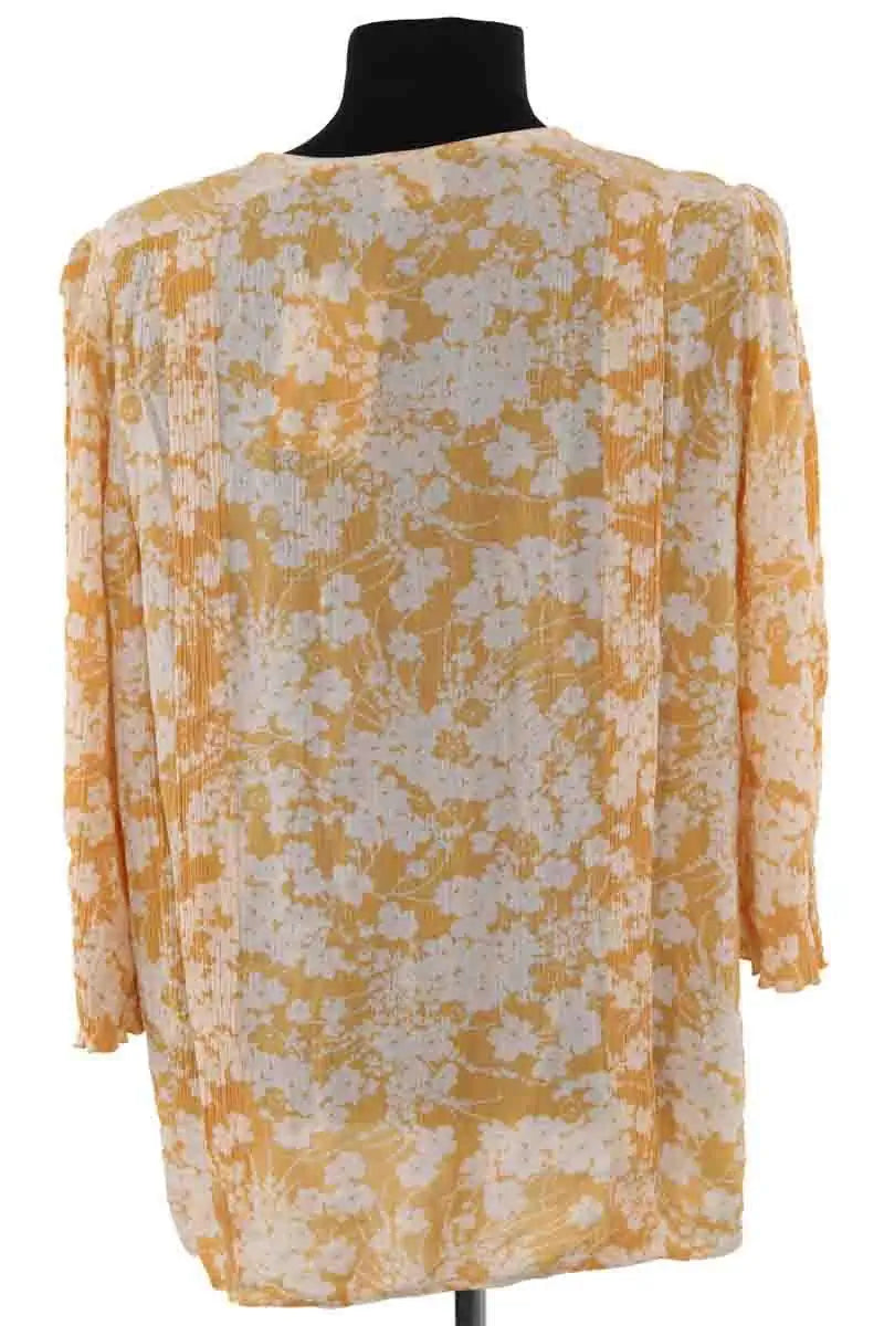 T-shirt Des Petits Hauts Jaune en Viscose