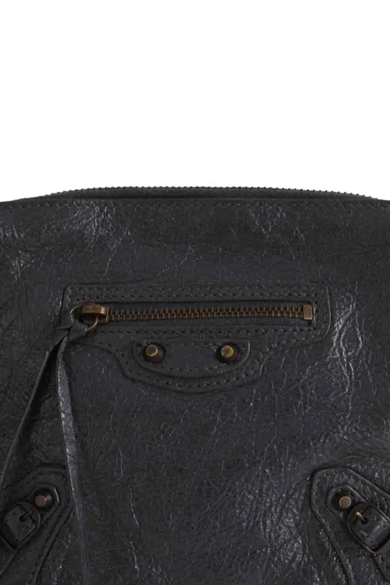 Pochette Balenciaga City Anthracite en Cuir