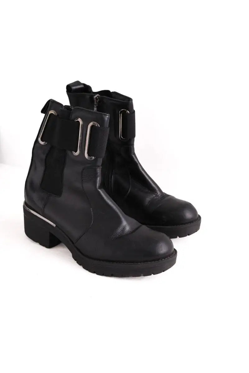 Boots à boucles Baldinini Noir en Cuir
