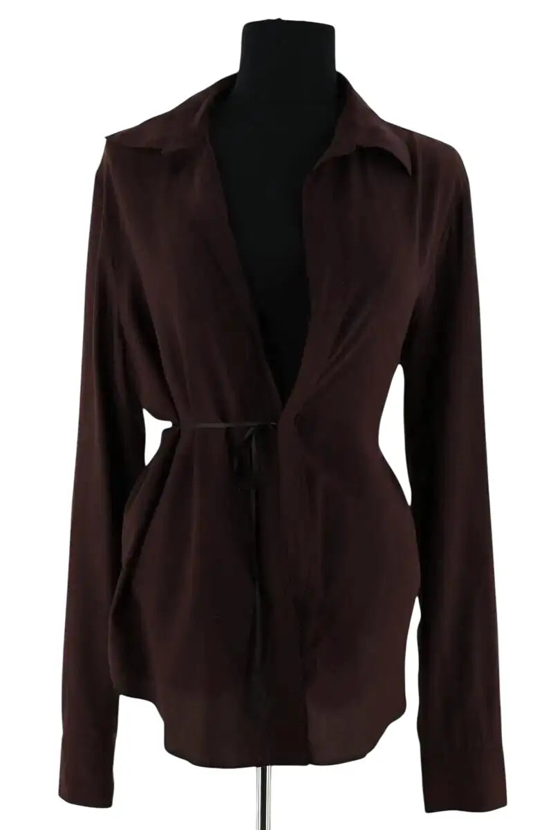 Chemise Gucci Marron en Soie, taille L - Seconde Main