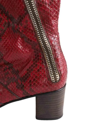 Boots Chloé Bordeaux en Cuirs exotiques