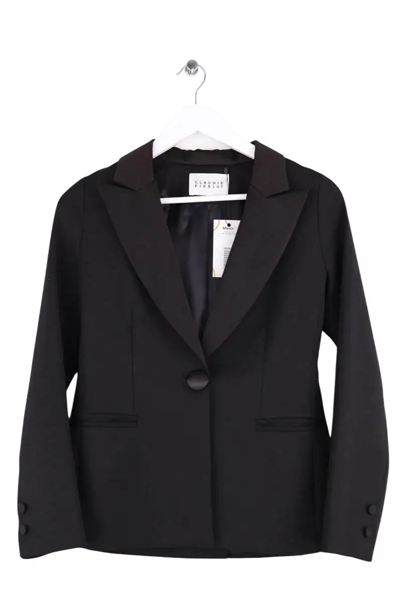 Blazer Claudie Pierlot Noir en Synthétique, taille S - Seconde Main