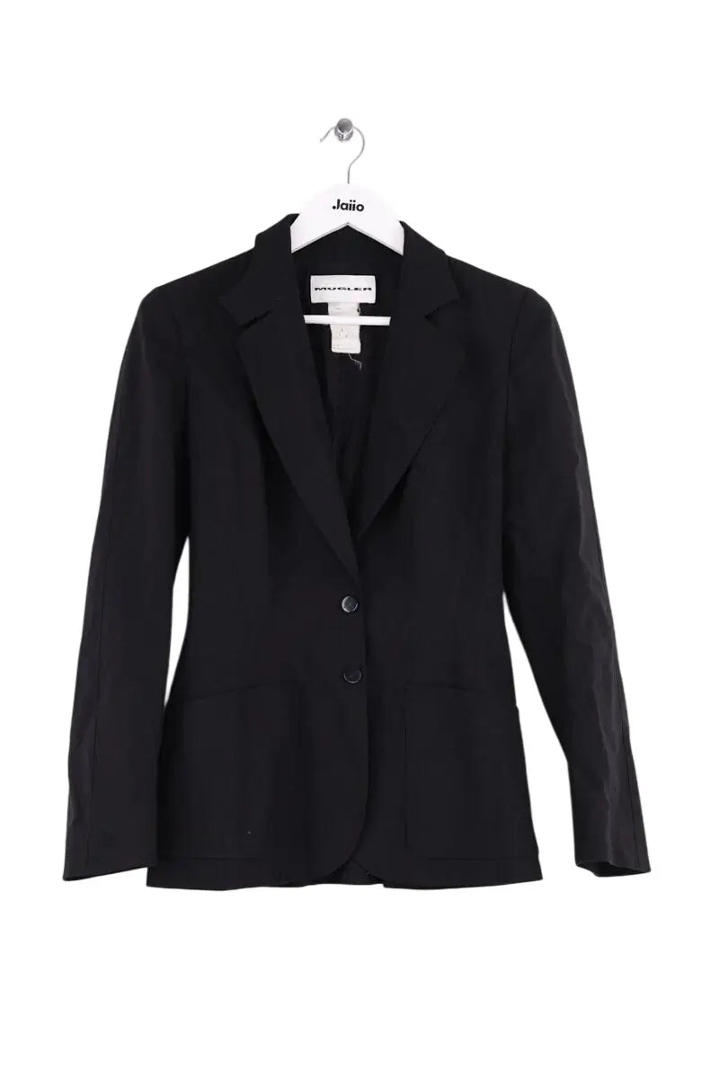 Blazer Mugler Noir en Synthétique, taille XS - Seconde Main