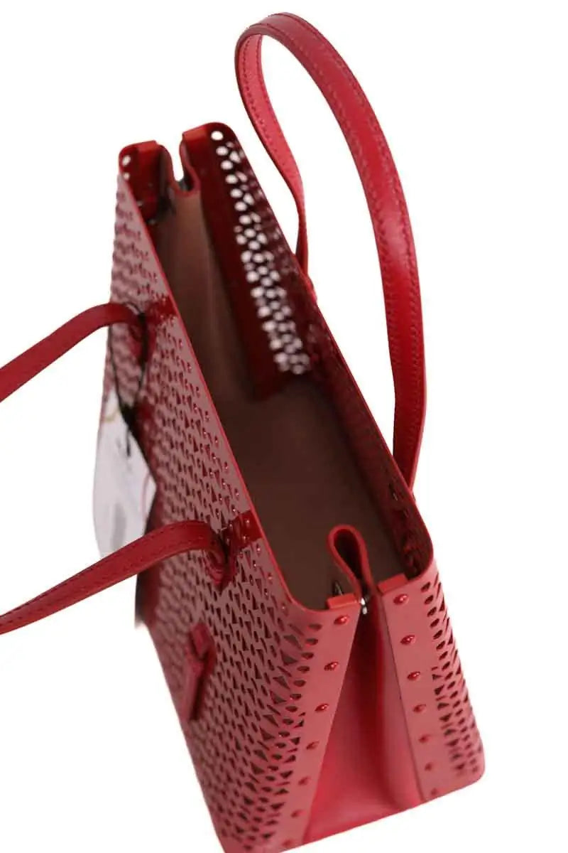 Sac porté épaule Alaïa Mina Rouge en Métal