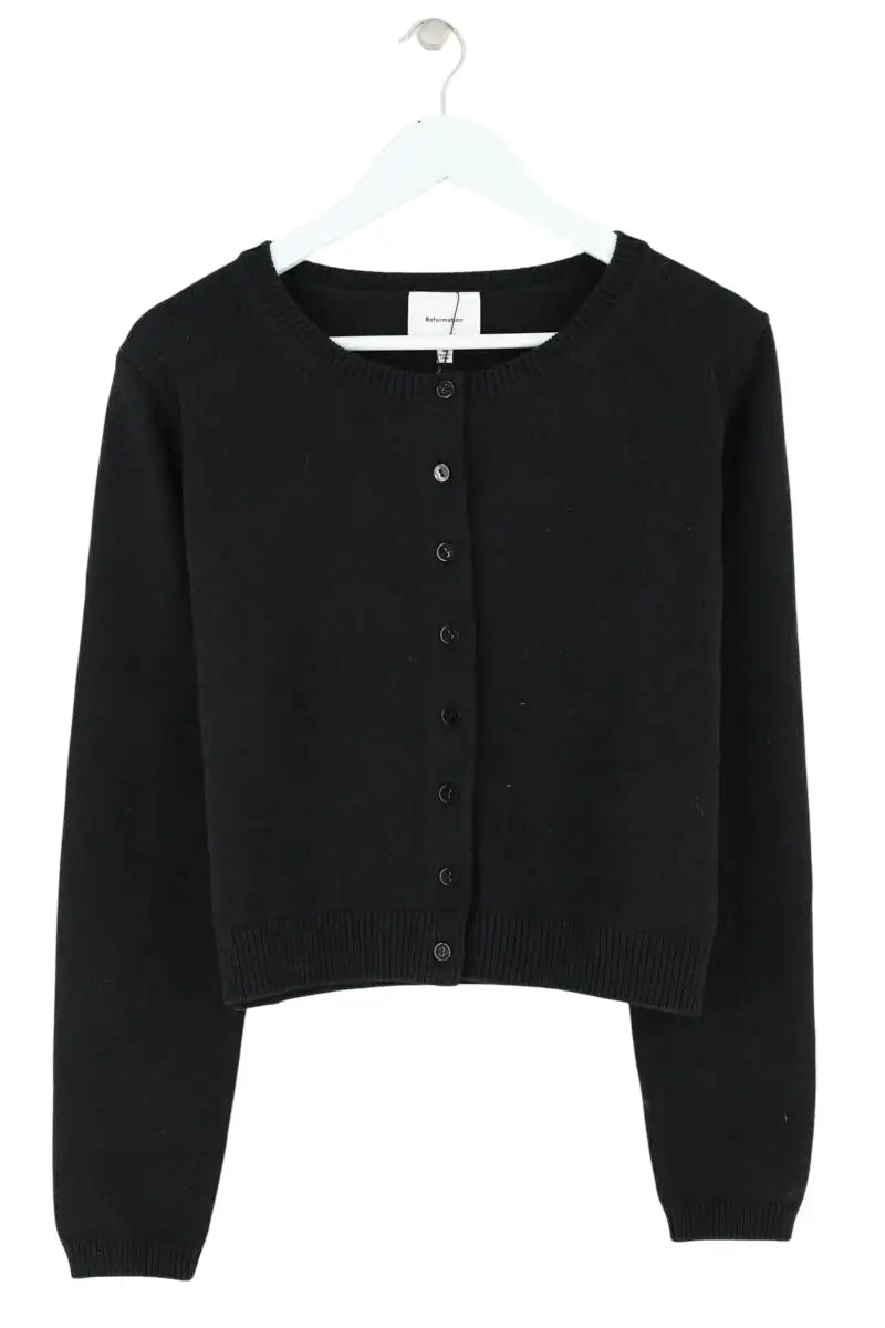 Cardigan Reformation Noir en Coton, taille M - Seconde Main