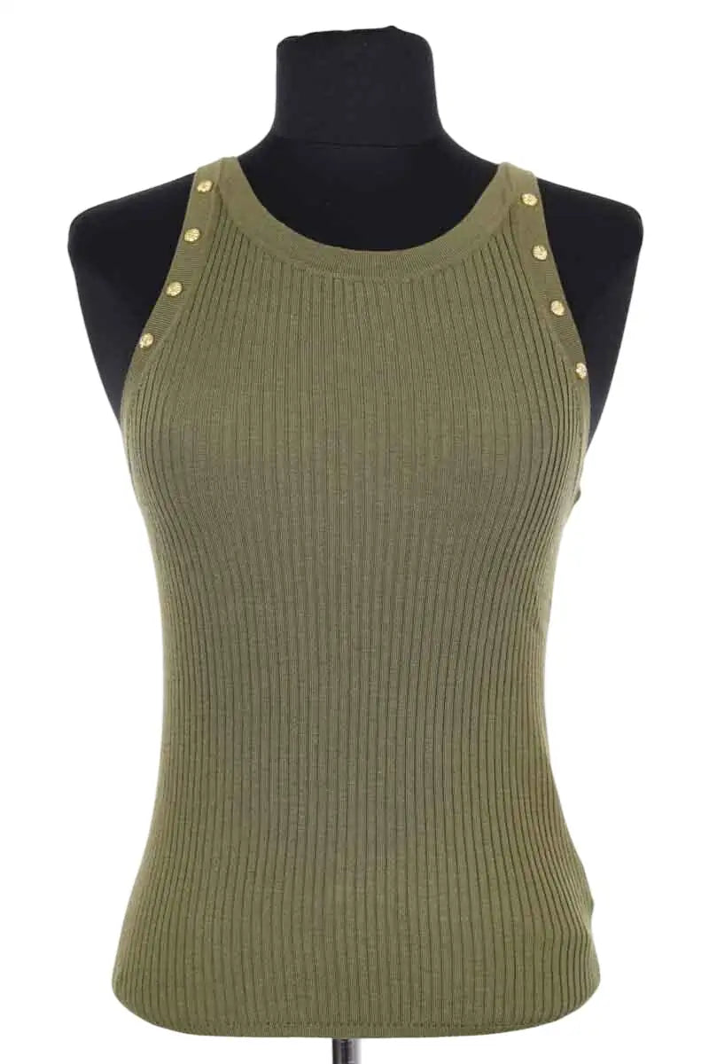 Top sans manche Sandro Kaki en Viscose, taille S - Seconde Main