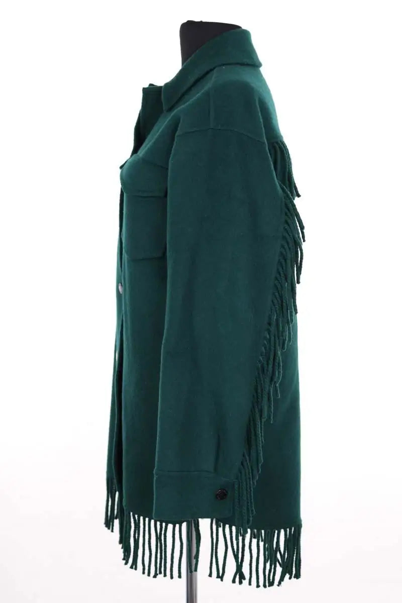 Manteau Sandro Vert en Laine