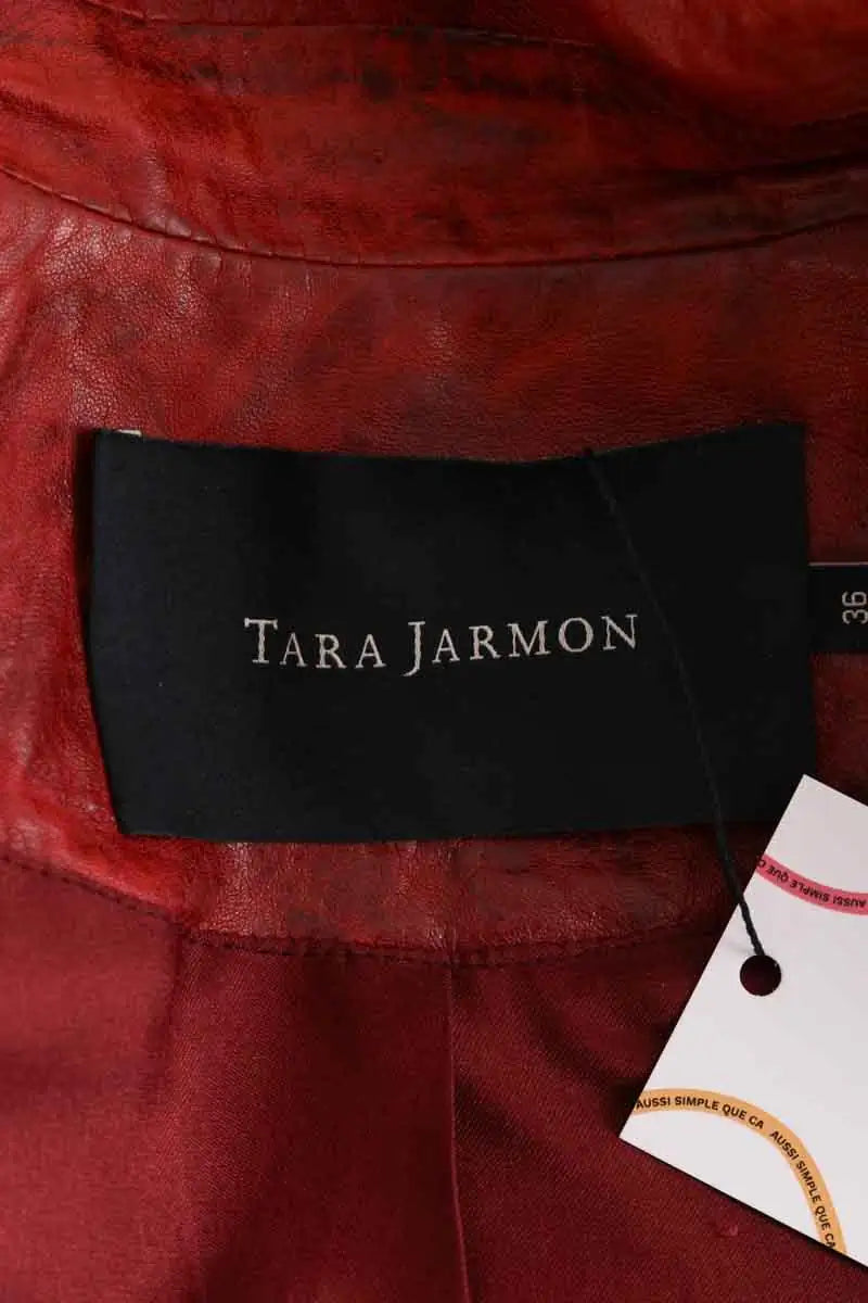 Veste Tara Jarmon Rouge en Cuir