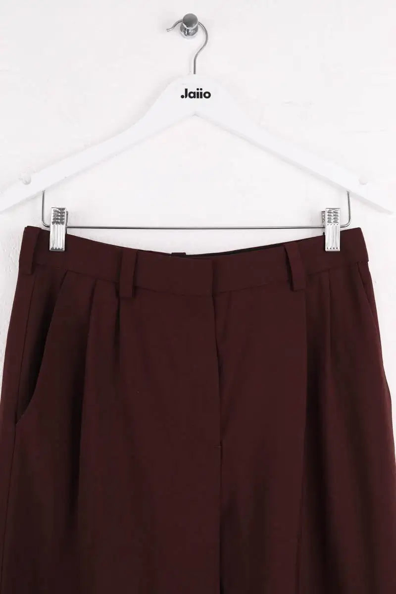 Pantalon droit Maje Bordeaux en Laine
