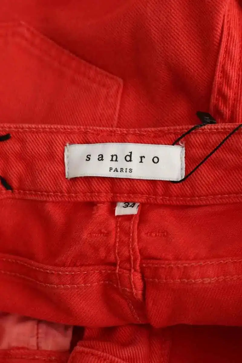 Jean slim Sandro Rouge en Coton - élasthanne
