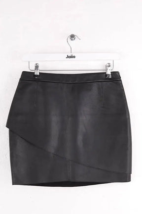 Mini jupe Maje Gaia Noir en Cuir