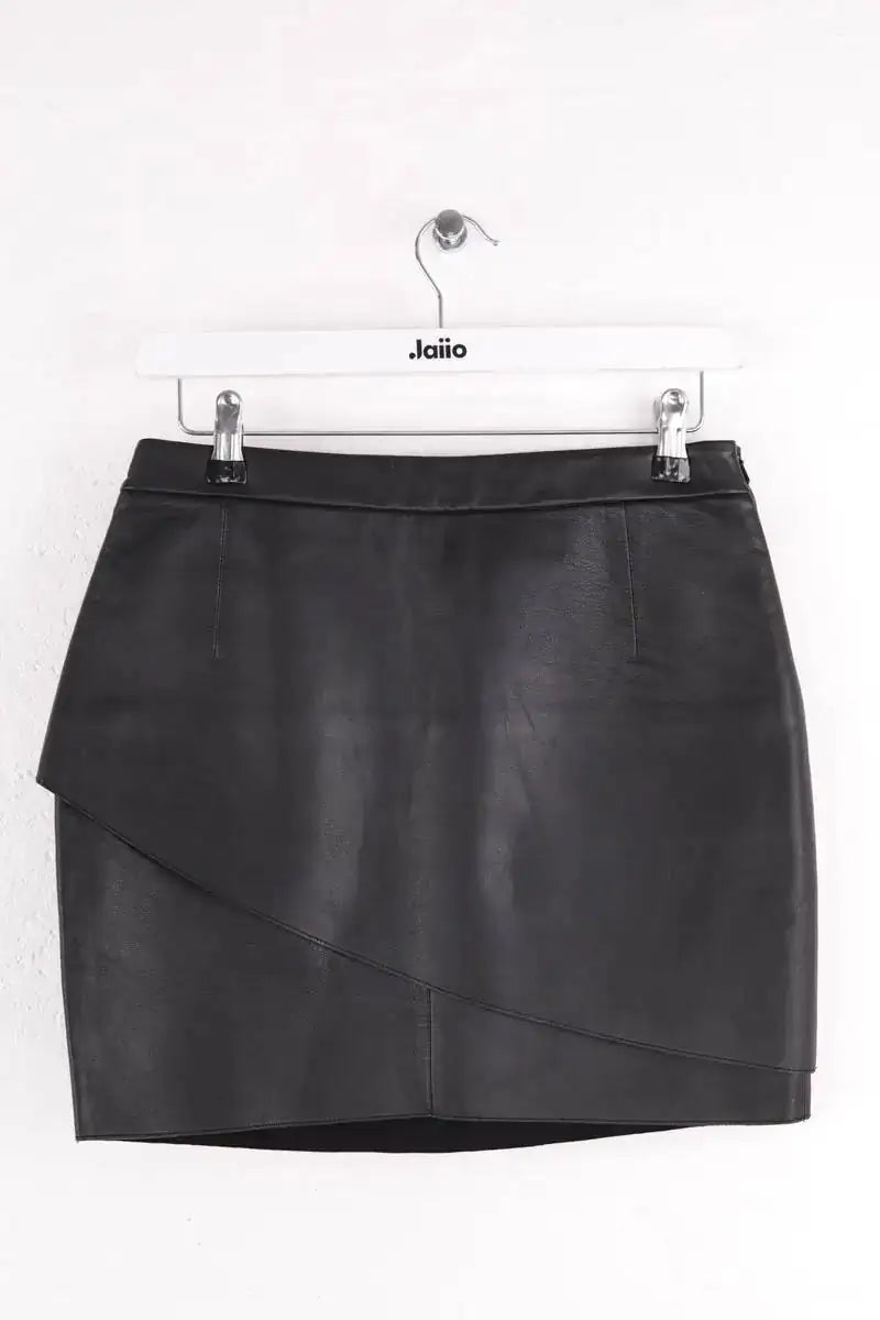 Mini jupe Maje Gaia Noir en Cuir