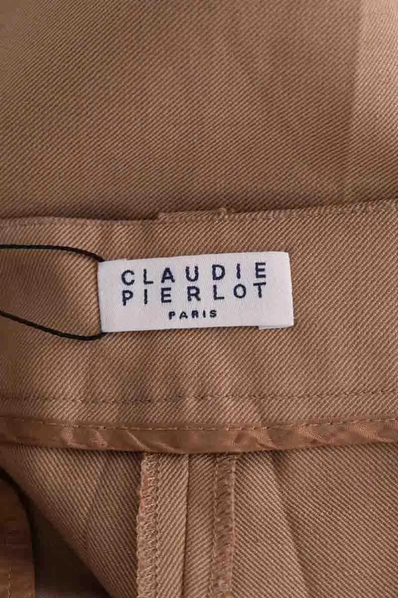 Pantalon droit Claudie Pierlot Beige en Synthétique