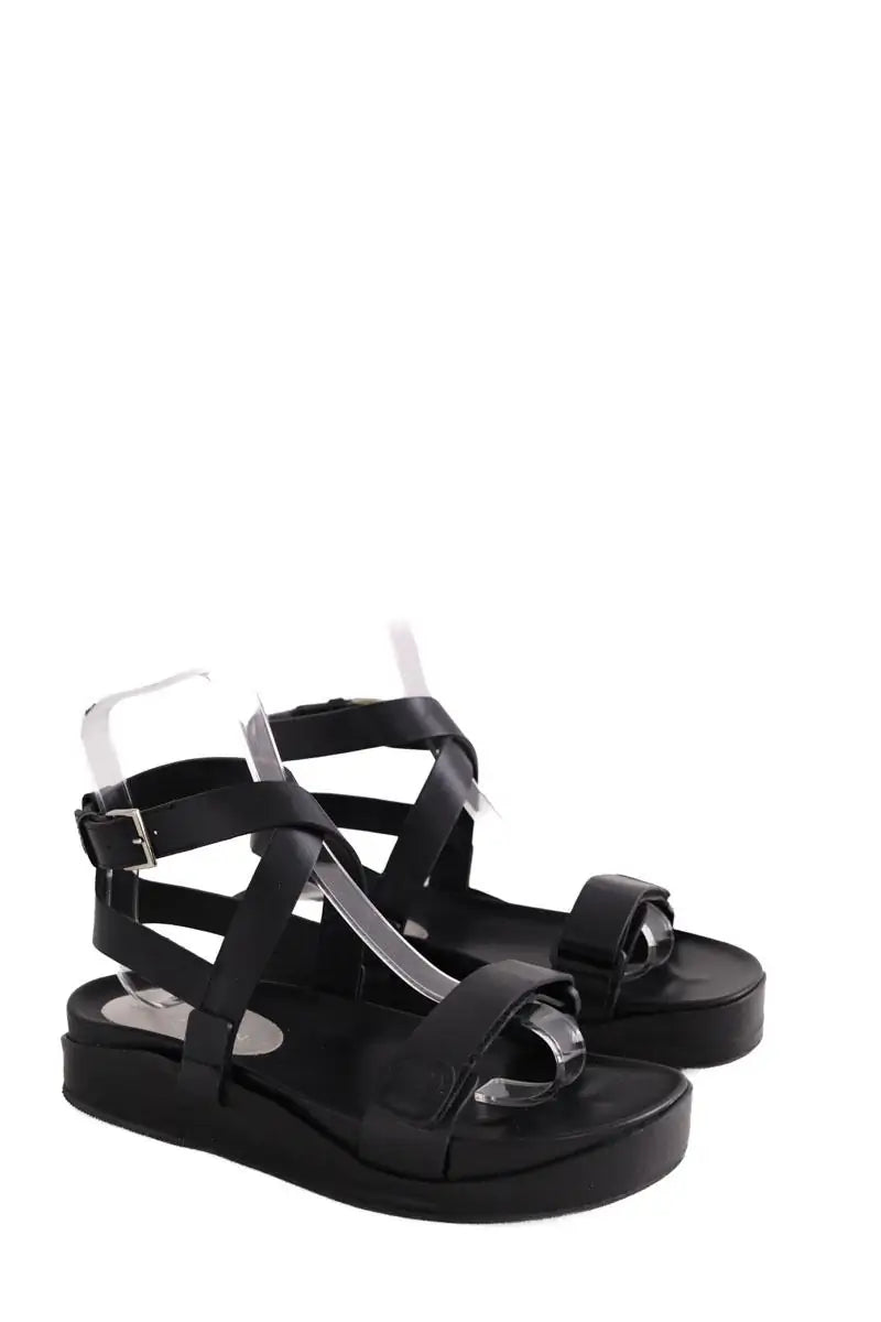 Sandales Ines de la Fressange Noir en Cuir