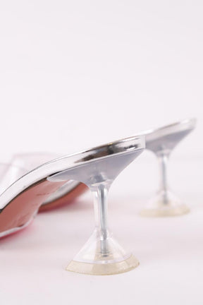 Talons Amina Muaddi  Argent