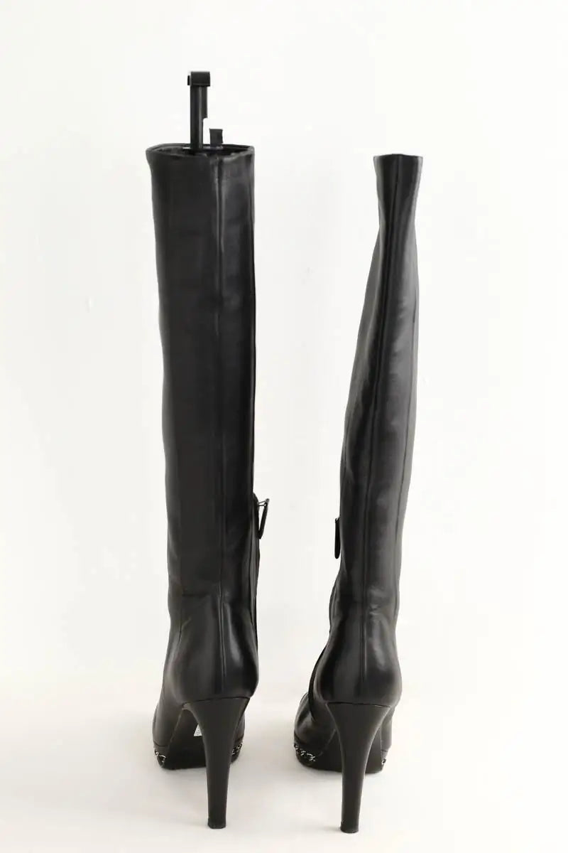 Bottes Chanel Noir en Cuir