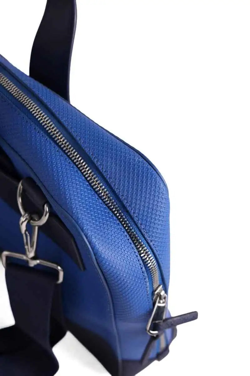 Cartable Lacoste Bleu en Cuir