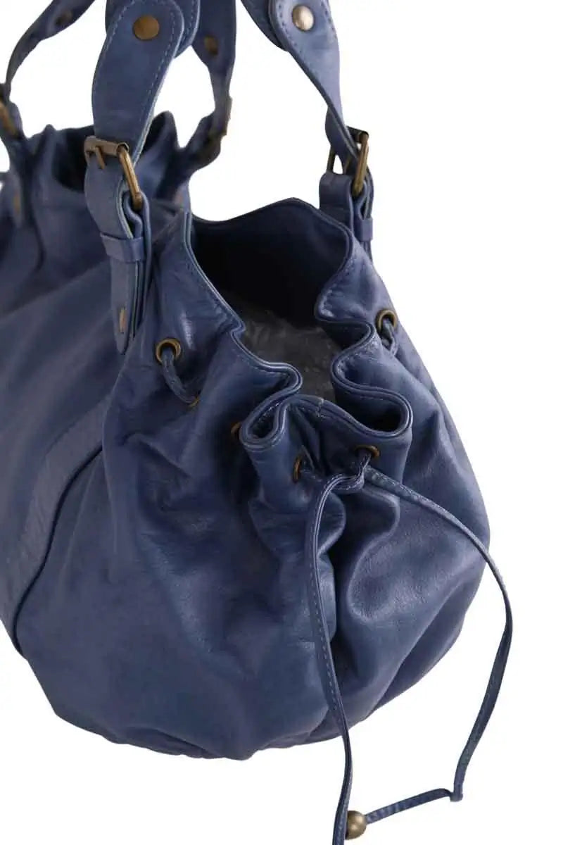 Sac porté épaule 24h Gerard Darel Bleu en Cuir