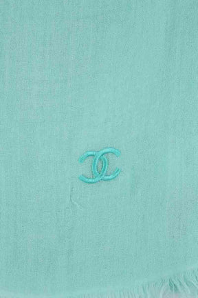 Écharpe Chanel Bleu en Cachemire