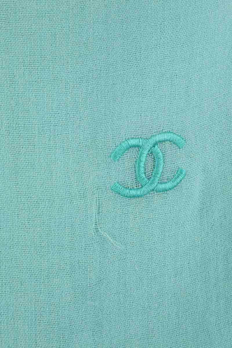 Écharpe Chanel Bleu en Cachemire
