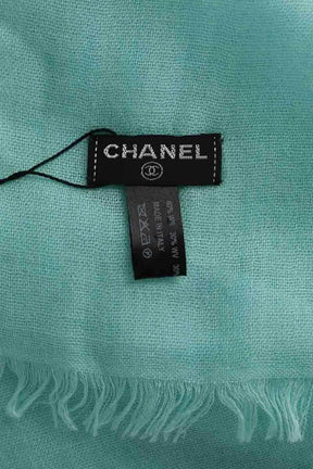 Écharpe Chanel Bleu en Cachemire