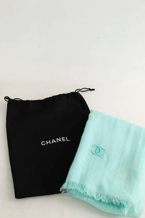Écharpe Chanel Bleu en Cachemire