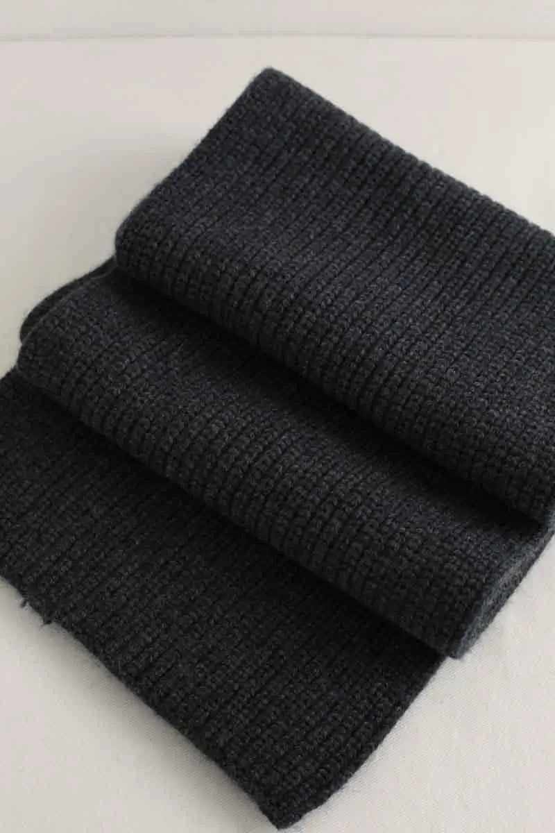 Écharpe Yves Salomon Anthracite en Laine