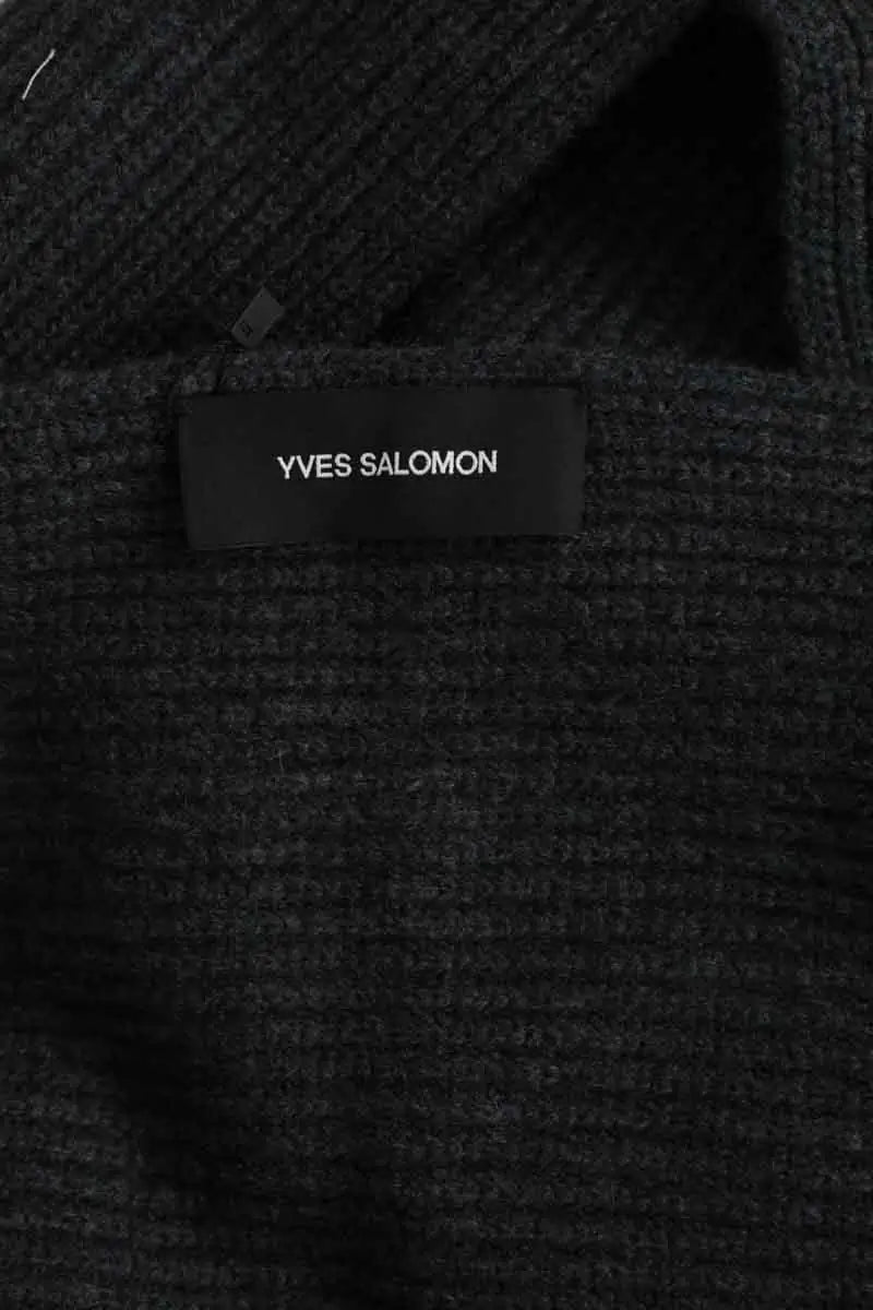Écharpe Yves Salomon Anthracite en Laine