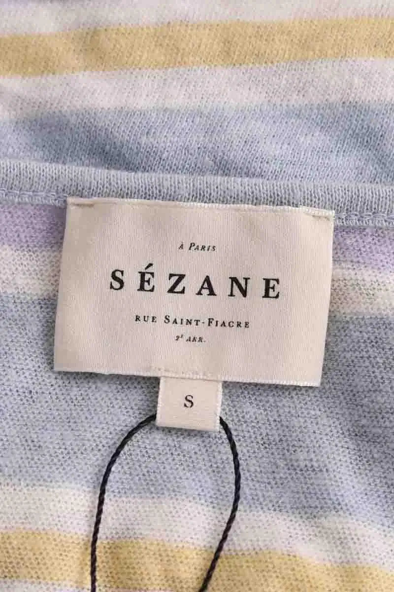 Top sans manche Sézane Bleu en Coton