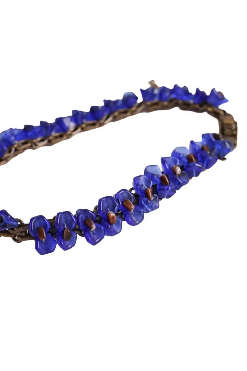 Collier Chanel Bleu en Métal