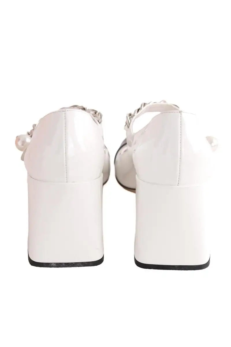 Talons Miu Miu Blanc en Cuir verni