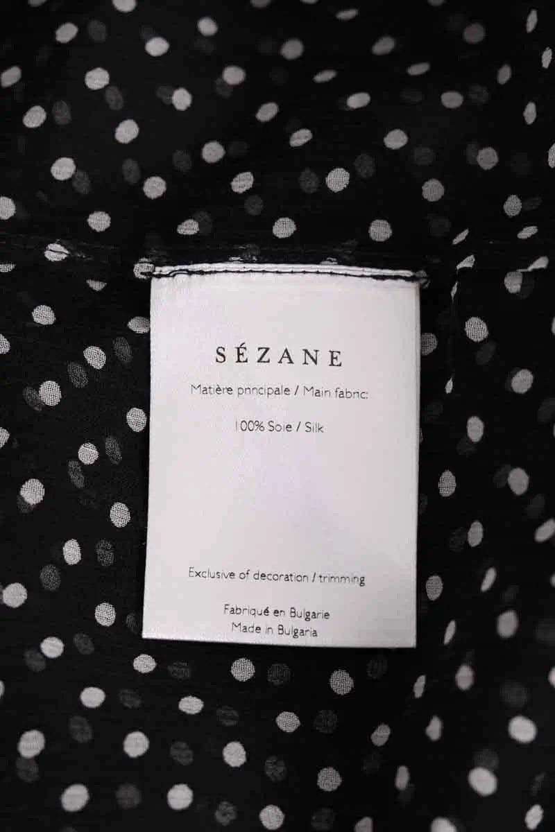 Blouse Sézane Noir en Soie