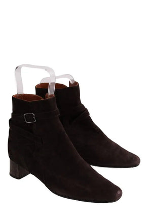 Boots à boucles Michel Vivien Marron en Daim