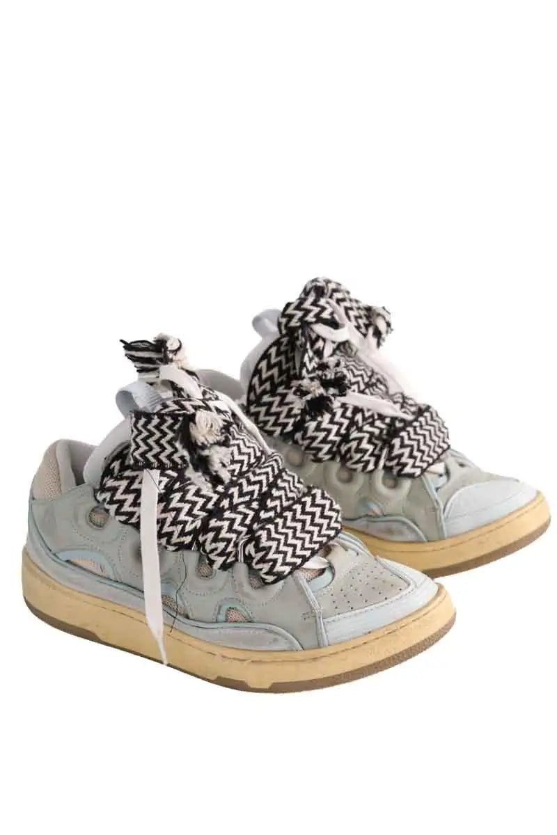 Baskets Lanvin Bleu en Cuir
